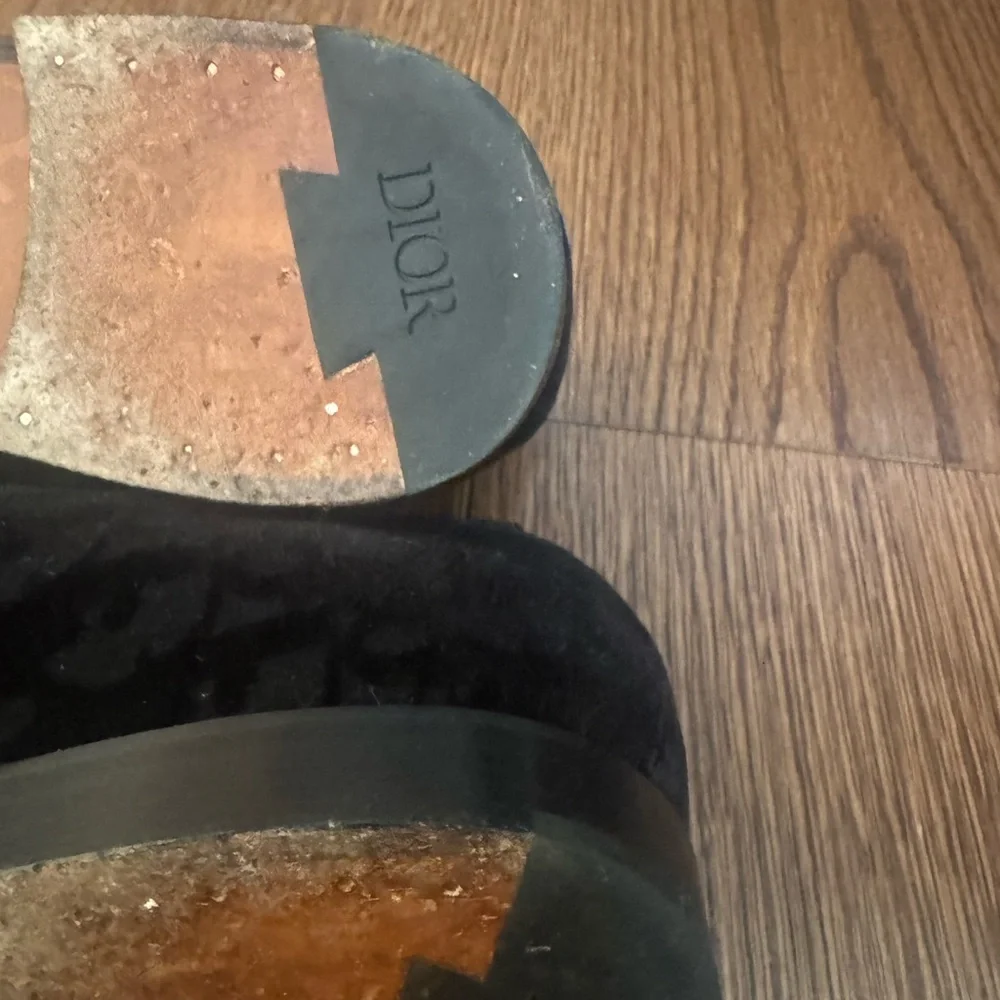Dior Black Velvet Monogram Slip-On Loafers - Picture 8 of 8